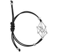 CORHAD Bracelet en maille et cuir synthétique avec support réglable en métal, bracelet cage en pierre, design unique, pendentif tissé, pour hommes au quotidien