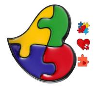 CORHAD Broche Puzzle Métallique - 4 Épingles Couleur Arc-en-ciel pour Vestes et Sacs - Accessoire de Décoration et Sensibilisation à L’autisme