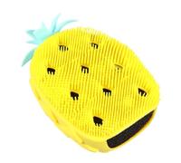 CORHAD Brosse de Bain pour Massage et Production de Mousse en Silicone Forme Ananas Jaune Éponge Intégrée Bain Soin Peau