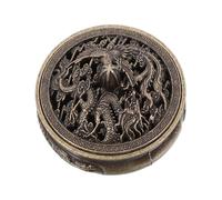 CORHAD Brûleur D’Parfum Aromatique Miniature en Métal, Porte-Parfum Conique Compact, Ornement Décoratif Rétro, Usage Intérieur pour Bureau Et Maison, Modèle Dragon-Phoenix