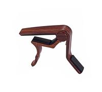 CORHAD Capodastre Alliage Aluminium Robuste avec Protection Silicone Accordeur Clip Pratique pour Guitare Acoustique Ukulélé Banjo et Mandoline Finition Bois Foncé