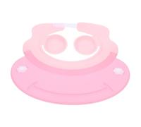 CORHAD Casquette de Bain Garçon Fille Silicone Ajustable Chapeau de Imperméable Doux Protection Yeux et Oreilles Bonnet Garçon Fille Rose pour Shampooing