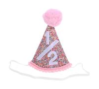 CORHAD Chapeau d'Anniversaire Garçon et Filles Coloré à Pointe Taille Demi-Année Léger et Décoratif Accessoire de Fête pour Garçon et Fille pour Célébrations et Photos Festives