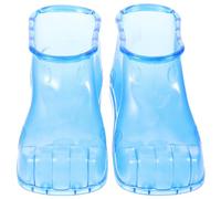 CORHAD Chaussures de Bain Pieds en Plastique Bleu, Multi-fonctions et Pratiques, Grosse Capacité, 1 Paire pour Pédicure et Bain à Domicile