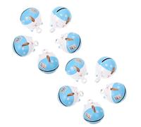 CORHAD Cloches Décoratives Chat Bleu Blanc 10 Pièces Métal Suspendues DIY Artisanat Décoration Intérieure Fête Noël Pendentifs 24x17mm