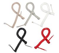 CORHAD Cordon Téléphonique Enroulé Connecteurs Modulaires Câble en Cuivre et Nylon 10 Pièces Couleur Aléatoire pour Combiné pour Téléphone de Bureau la Maison Bureau