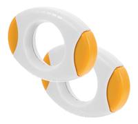 CORHAD Coupe Œuf Coque 2pcs en Acier et Plastique Jaune Outil de Séparation des Œufs Résistant Rouille Cuisine