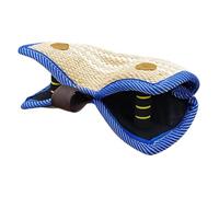 CORHAD Coussin de Morsure en Jute Robuste pour Chien avec Bordure Bleue, D'entraînement à Tirer Élastique pour Chiens Moyens à Grands, Équipement de Dressage Canin pour Bergers Allemands