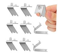 CORHAD Crochets de Fixation Métalliques pour Clayette Frigo en Acier Inoxydable Argenté, Pack de 8 Pièces, Facile à Installer et Solide pour Support Étagère Réfrigérateur
