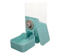 CORHAD Distributeur Automatique de Croquettes pour Chat et Lapin Mangeoire Suspendue Carrée en Plastique Bleu Ciel Capacité Moyenne pour Cages et Petits Animaux de Compagnie