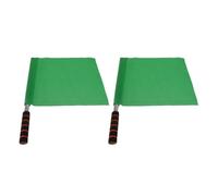 CORHAD Drapeaux de Signalisation Sportifs Verts pour Arbitres et Juges de, 2 Pièces, Tige en Acier Inoxydable avec Tissu et Mousse, Portables pour Matchs de Football et Athlétisme