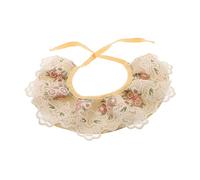 CORHAD Écharpe pour Chien Dentelle Émotive Bavoir Lavable pour Animaux Accessoire Élégant pour Et Photos Couleur Beige pour Petits Animaux