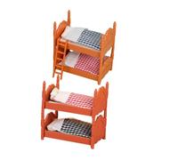 CORHAD Ensemble 2 Lits Superposés Miniatures pour Maison de Poupée Mobilier Miniature en Plastique Décoration Chambre Poupée Accessoire Maison Modèle Lit Superposé Réaliste