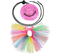 CORHAD Ensemble Costume pour Petits Reptiles Chapeau de Dragon Barbu et Jupe Tutu Légère, Accessoires de Déguisement Halloween pour Lézard, Gecko, Caméléon, Déguisement Sorcière Adapté