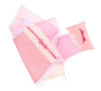 CORHAD Ensemble de Literie Miniature pour Maison de Poupée 2 Sets Draps Housse et Oreillers en Coton Accessoires Décoratifs pour Chambre de Poupée Kit Solide et Adapté aux Lits