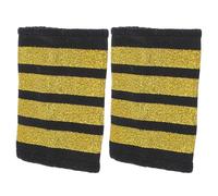 CORHAD Épaulettes d'Uniforme de Pilote Dorées 4 Barres Paire d'Épaulettes de Capitaine pour Garçon et Filles Accessoires Cosplay Costume Aviation Épaulettes d'Hôtesse de L'Air Jeu de