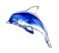 CORHAD Figurine Dauphin Verre Bleu Ornement Océan Petit Animal Décoratif Compact Artisanat sans Danger pour Cadeau Famille et Amis