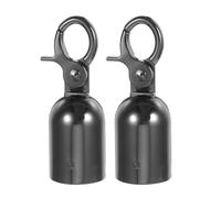 CORHAD Fixation pour corde en alliage de zinc noir brillant, 2 pièces, embouts pour colonnes et barrières, idéaux pour aménagements intérieurs et expositions