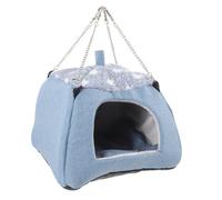 CORHAD Hamac pour Petits Animaux Suspendu, Maison Douce et Respirante en Tissu Sûr, Taille Grosse Bleue, Cage Hamster Chinchilla Rongeur, Fournitures Confortables pour Petits Mammifères