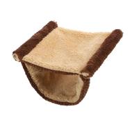 CORHAD Hamac Suspendu pour Hamster et Cobaye, Lit Chaud D’Hiver en Polyester et Bois, Taille L Couleur Marron, pour Cage Petit Animal, Adapté aux Chinchillas et Écureuils