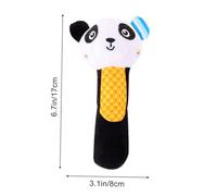 CORHAD Hochet Peluche Doux pour Garçon Fille Développement Sensoriel Couleurs Vives Mini Format Facile à Tenir Stimulation Motrice Nés Panda Noir et Blanc
