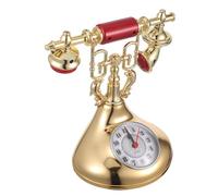 CORHAD Horloge de Table Téléphone Vintage Rétro Chic Décor de Bureau et Maison Élégant Style Européen Ornament Horloge Intérieur Compacte et Solide