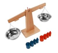 CORHAD Jeu de Balance Montessori en Bois Naturel Godets, Balance Mathématique Éducative pour Garçon et Filles, Outil Pédagogique Scientifique pour Maternelle et Primaire, D’Apprentissage