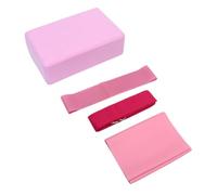 CORHAD Kit de Yoga avec Bande Élastique de Résistance Anneau de Traction et Serviette Latex Accessoires pour Étirement et Fitness à Domicile Léger et Couleur Rose