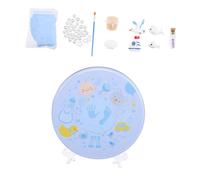 CORHAD Kit D'empreintes de -né pour Bébé, Moule à Empreintes en Plâtre Léger, Couleur Bleu Clair, Présent Souvenir Naissance, Kit de Moulage Portable pour Bébé, Coffret