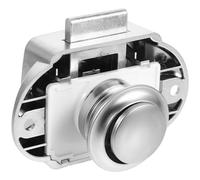 CORHAD Loquet à Bouton-poussoir pour Camping-car et Bateau, Grand Modèle en Alliage de Zinc sans Clé, Serrure Ronde pour Porte D'armoire et Tiroir, Verrou Solide pour Armoire et Meuble,