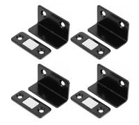 CORHAD Loquet de Porte Magnétique en Acier Noir L Forme 4pcs pour Meubles Armoire Tiroirs Installation Facile Maintien Ferme 90 Degrés pour Garde-robe