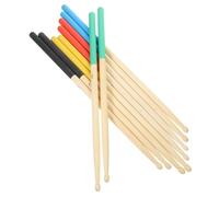 CORHAD Lot 5 Paires Baguettes de Batterie 7a en Bois D’érable Antidérapantes Colorées pour Débutants et Professionnels, Maillets Percussion Polyvalents pour Batterie et Marimba