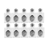 CORHAD Lot de 10 Flacons d'eau Bénite en Verre - Mini-récipients de 15 ML - Flacons de Voyage Vides à Motif Religieux en Relief pour L'église, Les Baptêmes Catholiques Et Les Fêtes.