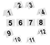 CORHAD Lot de 12 Marqueurs Numéro Jeu en Acrylique Robuste Blanc Noir, Chevalets Numérotés en V, pour Joueurs de Jeux D’enquête, Accessoires de Table Multifonctions pour Soirées et Jeux