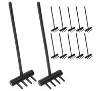 CORHAD Lot de 12 Set de Mini-Râteaux en Plastique Noir Ensemble D’Outils pour Bac à Sable Accessoires Zen pour Garçon et Filles pour Jeux de Plage et Activités Créatives en Extérieur