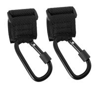 CORHAD Lot de 2 Crochets pour Poussette Antidérapants Renforcé Verrouillage Couleur Noire Support Jusqu'à 30 Kg Compatibles Poussettes Motos et Fauteuils Roulants pour Accrocher