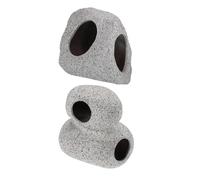 CORHAD Lot de 2 Grottes Décoratives en Grès pour Aquarium Cachette pour Crevettes et Cichlidés Abri Sécurisé et Naturel pour Habitat Aquatique Décoration sous-Marine Réaliste et