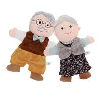 CORHAD Lot de 2 Marionnettes à Main Réalistes pour Garçon et Filles, Jouets Éducatifs en Peluche Douce Lavable, Personnages Grand-père et Grand-mère Complets, pour Raconter des Histoires
