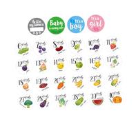 CORHAD Lot de 28 Autocollants pour Ventre de Femme Enceinte Cartes Étapes Hebdomadaires de Grossesse Accessoires Photo Maternité pour Souvenirs Décoration Ventre Rond Présent