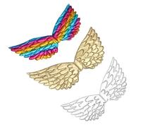 CORHAD Lot de 3 Ailes de Licorne Créatives pour Cosplay Accessoires de Fête Délicats en Or Argenté et Couleurs Vives pour Costumes D’Anges Fêtes à Thème Licorne et Déguisements