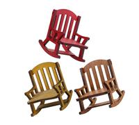 CORHAD Lot de 3 Chaises Berçantes Miniatures en Bois Fauteuils à Bascule pour Maison de Poupée Accessoires Décoratifs pour Micro-Paysages et Jardins Féeriques