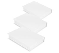 CORHAD Lot de 3 Faux Livres Décoratifs Blancs 25X185X38 CM Présentoir à Livres Décoratif Minimaliste en Matériau Réaliste Décoration Polyvalente pour Bureau Étagère et Salon