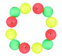 CORHAD Lot de 30 Flotteurs de Pêche en Mousse Résistante Bouées Rondes Jaune Rouge Vert Haute Visibilité Anneau Cuivre Adaptés pour Pêche à la Canne et Marquage en Surface Accessoires