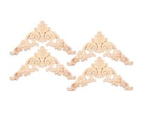CORHAD Lot de 4 Appliques en Bois Sculpté Non Peint Décorations Murales Traditionnelles 125X125 CM pour Meubles Armoires et Portes Autocollants Décoratifs en Bois pour Peinture et