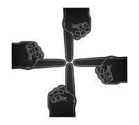 CORHAD Lot de 4 Doigts en Mousse Eva Noire à Bord Blanc, Légers et Solide, pour Encourager l'esprit D'équipe Lors D'événements Sportifs, Fêtes et Cheerleading - Accessoires Mains Mousse