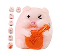 CORHAD Lot de 4 Figurines de Cochons Miniatures en Résine Décoration Micro-Paysage Mini Cochons Réalistes pour Jardin Miniature et Loisirs Créatifs