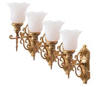 CORHAD Lot de 4 Mini Appliques Murales Dorées à Lumière Blanche, Ornement Lumineux pour Maquettes Architecturales, Décorations pour Table à Sable, Accessoires de Loisirs Créatifs