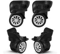 CORHAD Lot de 4 Roues de Valise Pivotantes 360°, Roulettes Silencieuses en Plastique Résistant, Kit de Réparation pour Valises Grandes et Petites, Usage Prolongé