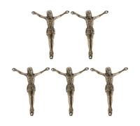 CORHAD Lot de 5 breloques croix de Jésus antiques - Connecteur pendentif crucifix en alliage pour la création de bracelets, boucles d'oreilles, colliers et autres bijoux.