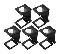 CORHAD Lot de 5 Loupes Pliantes 8X 27 Mm en Plastique Solide, Loupe de Lecture Portative avec Échelle, pour Couture, Bijouterie et Inspection Textile en Atelier ou Voyage